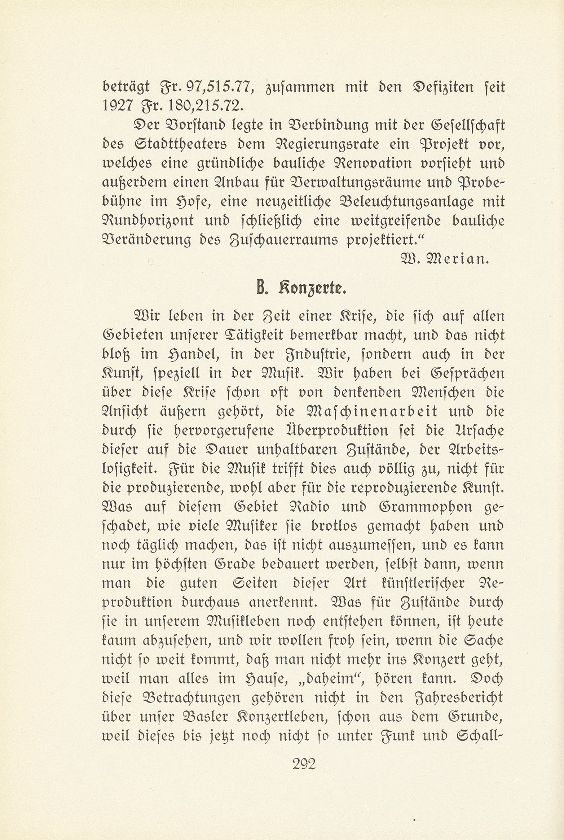 Das künstlerische Leben in Basel vom 1. Oktober 1930 bis 30. September 1931 – Seite 1