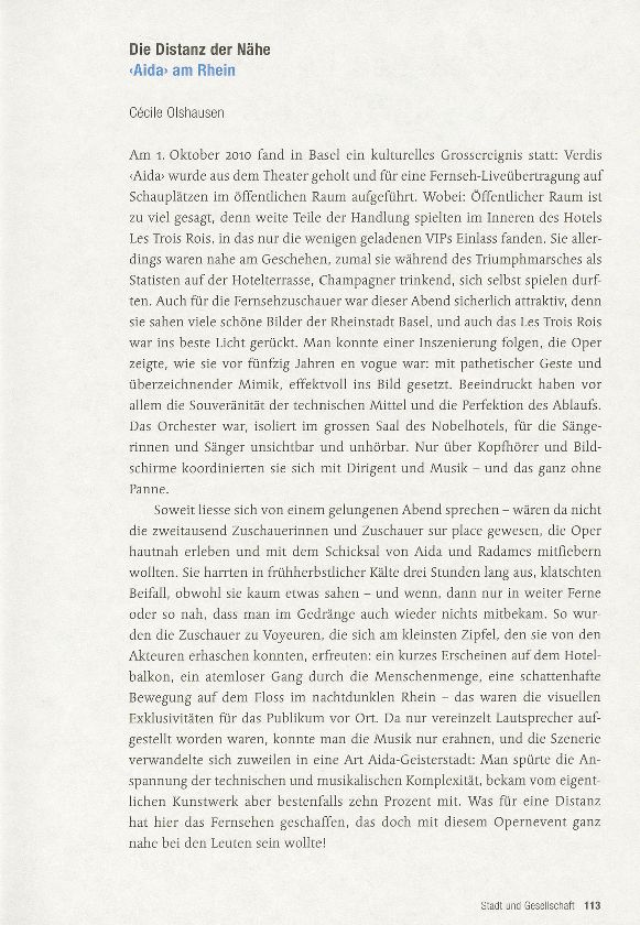 Die Distanz der Nähe – ‹Aida› am Rhein – Seite 1