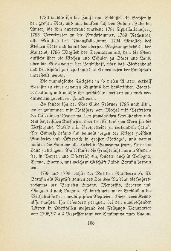 Hans Bernhard Sarasin als Gesandter Basels an der Konsulta in Paris – Seite 2