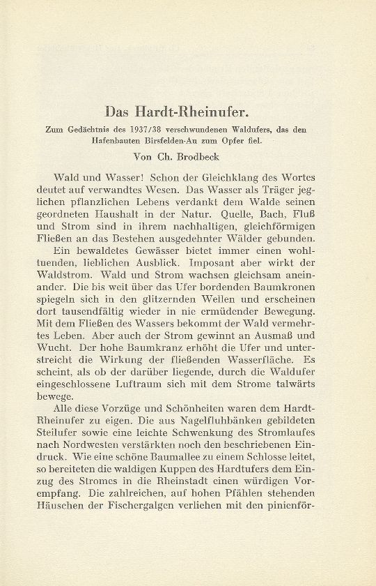 Das Basler Hardt-Rheinufer – Seite 1