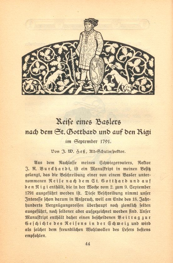 Reise eines Baslers nach dem St. Gotthard und auf den Rigi im September 1791 – Seite 1