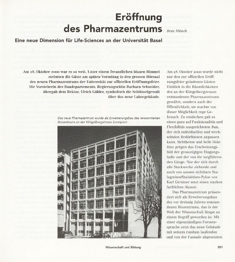 Eröffnung des Pharmazentrums – Seite 1
