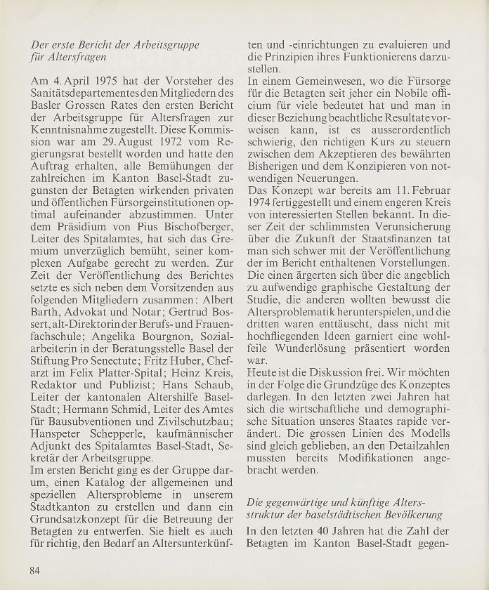 Die Betreuung der Betagten im Kanton Basel-Stadt – Seite 2