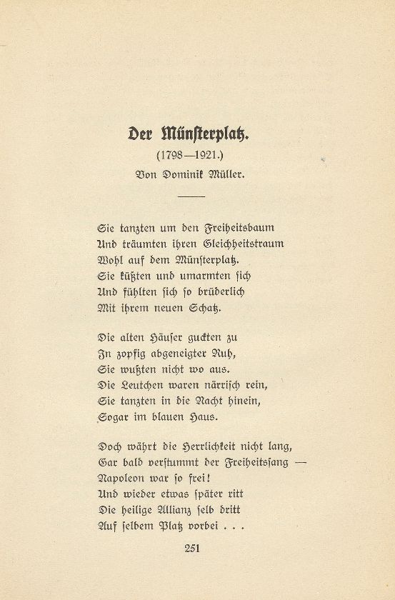 Der Münsterplatz (1798-1921) [Gedicht] – Seite 1