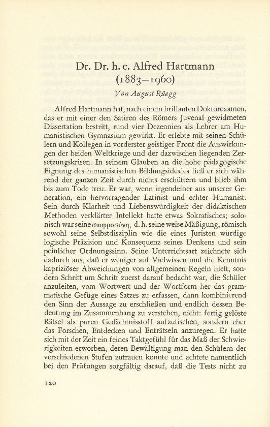 Dr. Dr. h.c. Alfred Hartmann (1883-1960) – Seite 1