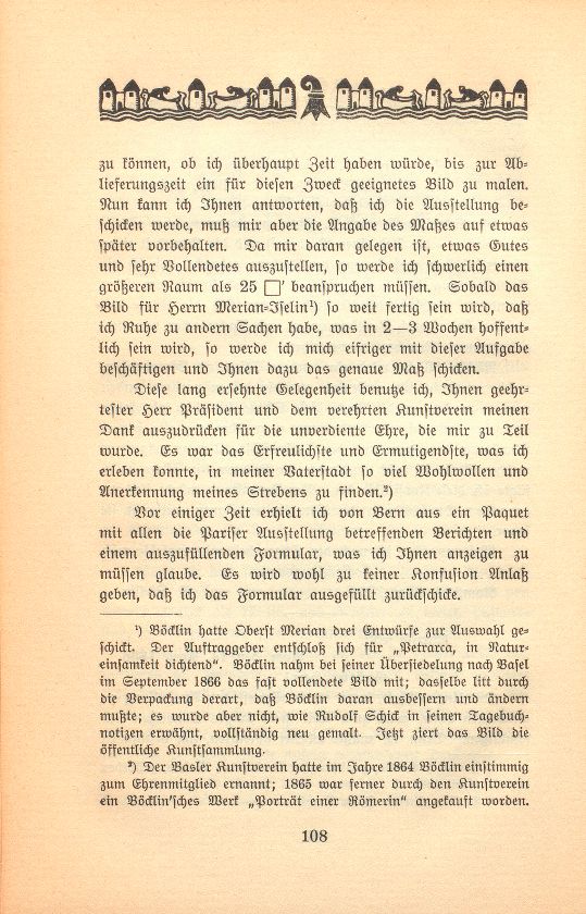 Vier Briefe Arnold Böcklins an einen Basler – Seite 3