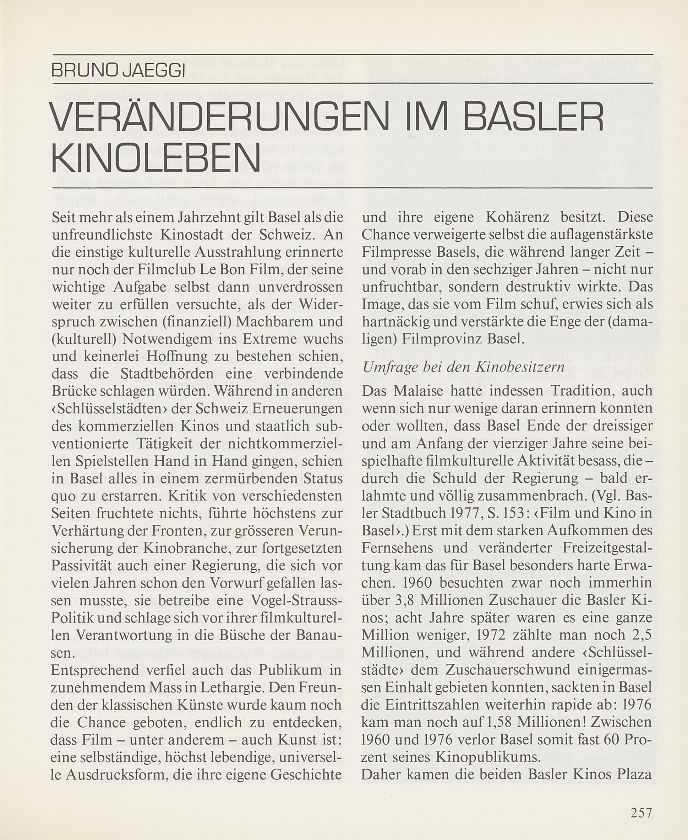 Veränderungen im Basler Kinoleben – Seite 1