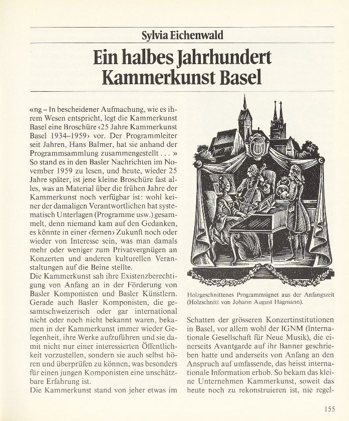 Ein halbes Jahrhundert Kammerkunst Basel – Seite 1
