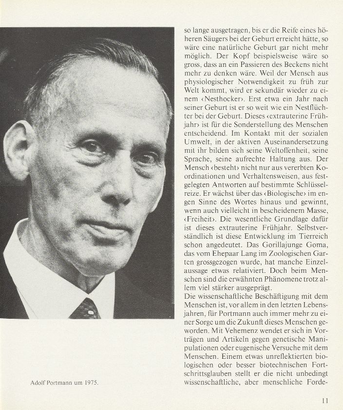 Die Stellung des Menschen in der Natur. (Zur Erinnerung an Adolf Portmann.) – Seite 3