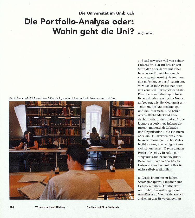 Die Portfolio- Analyse oder: Wohin geht die Uni? – Seite 1