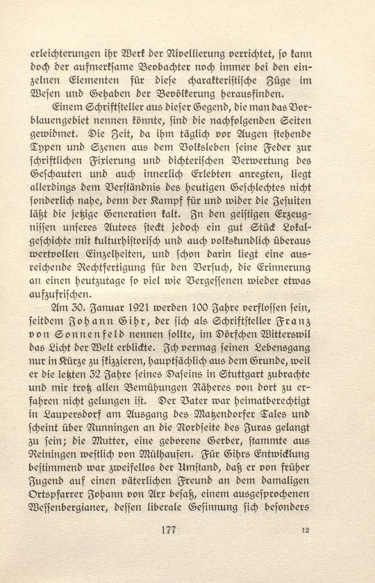 Franz von Sonnenfeld, ein Schriftsteller aus dem Vorblauengebiet [Johannes Gihr] – Seite 2