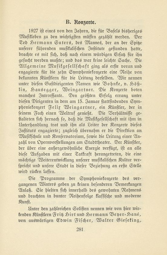 Das künstlerische Leben in Basel vom 1. Oktober 1926 bis 30. September 1927 – Seite 1