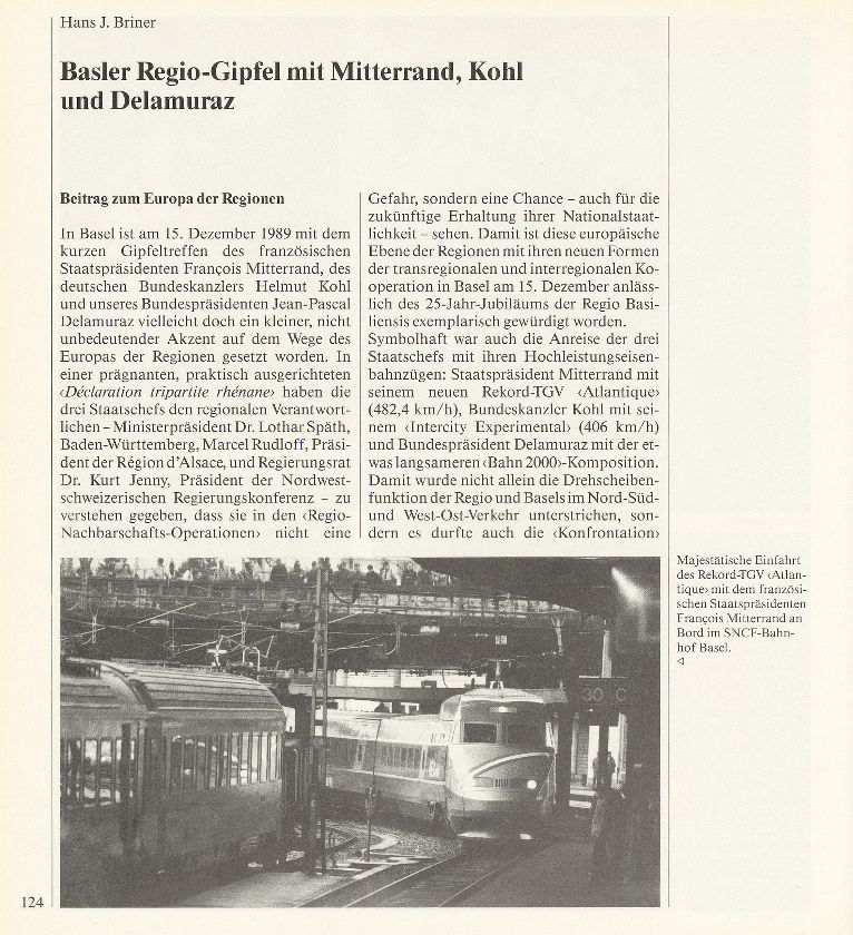 Basler Regio-Gipfel mit Mitterrand, Kohl und Delamuraz – Seite 1