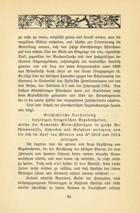 Kleinhüningen im Kriegswinter 1813/1814. [J. von Speyr] – Seite 2