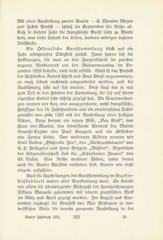 Das künstlerische Leben in Basel vom 1. Oktober 1929 bis 30. September 1930 – Seite 2