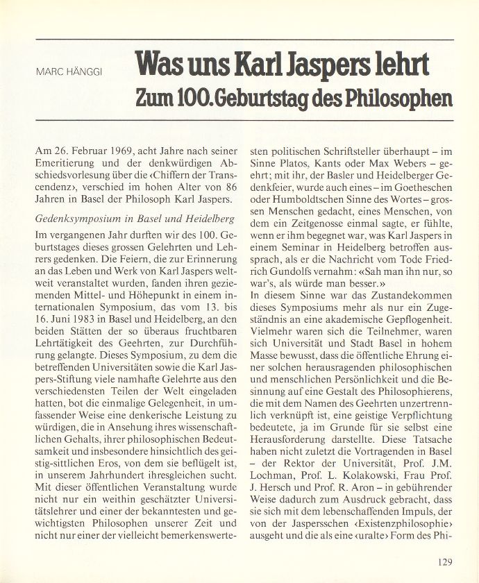 Was uns Karl Jaspers lehrt – Seite 1