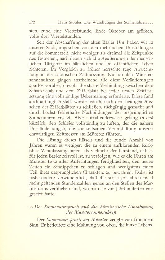 Die Wandlungen der Sonnenuhren am Basler Münster und die Basler Zeitmessung seit 1798 – Seite 2
