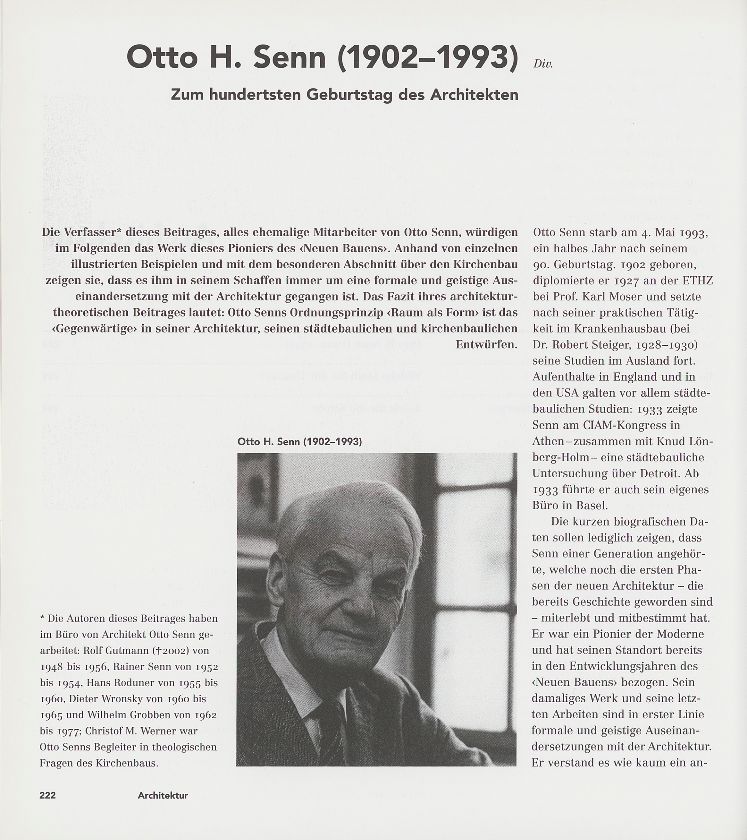 Otto H. Senn (1902-1993) – Seite 1