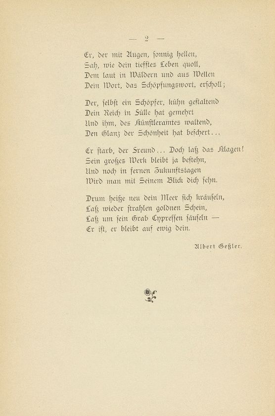 Die Natur bei Böcklins Tod [Gedicht] – Seite 2