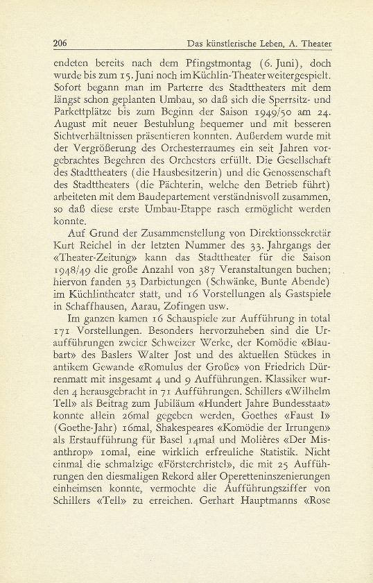 Das künstlerische Leben in Basel vom 1. Oktober 1948 bis 30. September 1949 – Seite 2