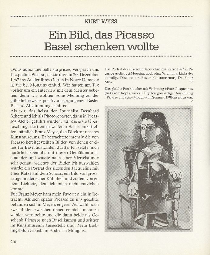 Ein Bild, das Picasso Basel schenken wollte – Seite 1