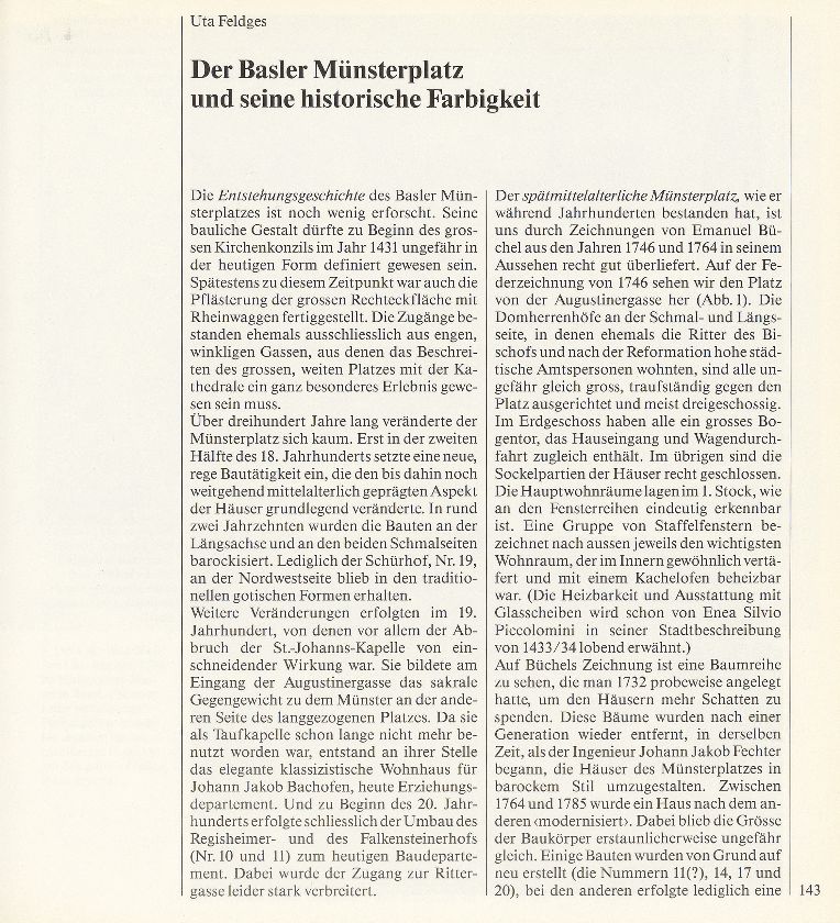 Der Basler Münsterplatz und seine historische Farbigkeit – Seite 1