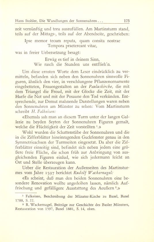Die Wandlungen der Sonnenuhren am Basler Münster und die Basler Zeitmessung seit 1798 – Seite 3