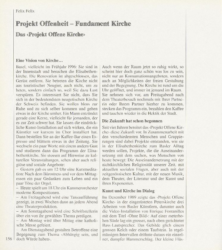 Projekt Offenheit – Fundament Kirche – Seite 1