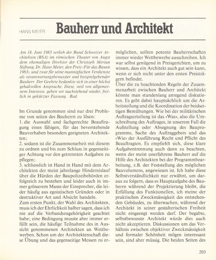 Bauherr und Architekt – Seite 1