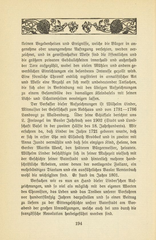 Eine Kleinbasler Chronik des 18. Jahrhunderts [Wilhelm Linder] – Seite 2