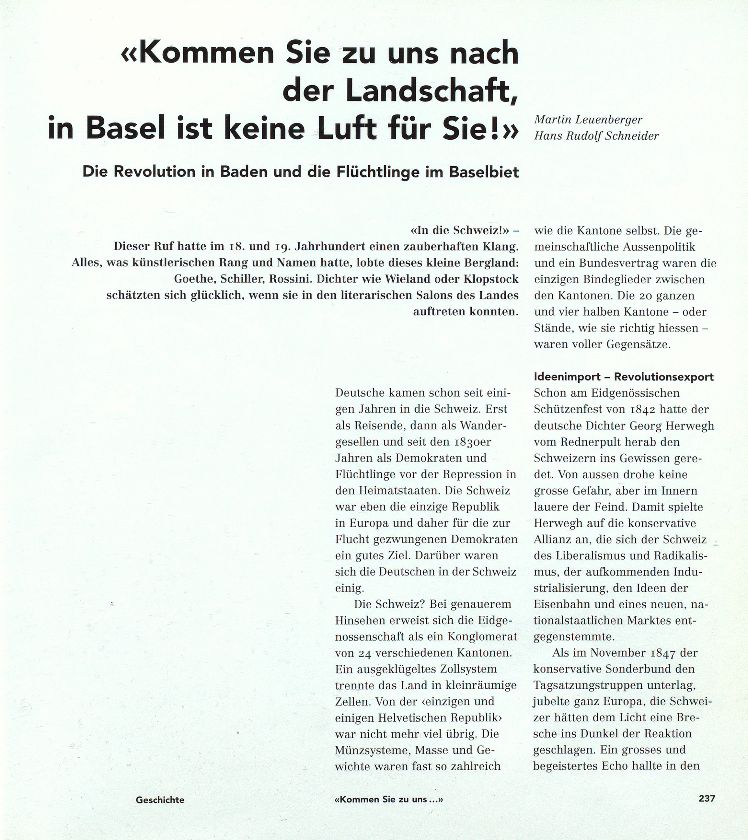 Baselland 1848 – Seite 1