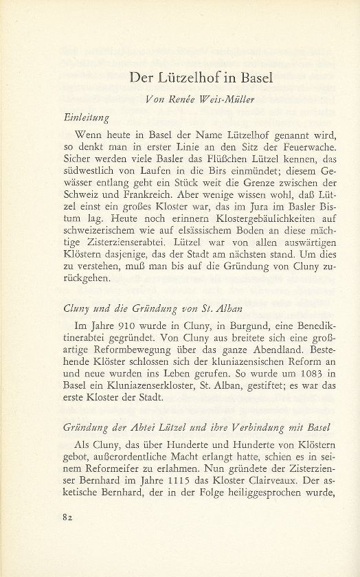 Der Lützelhof in Basel – Seite 1
