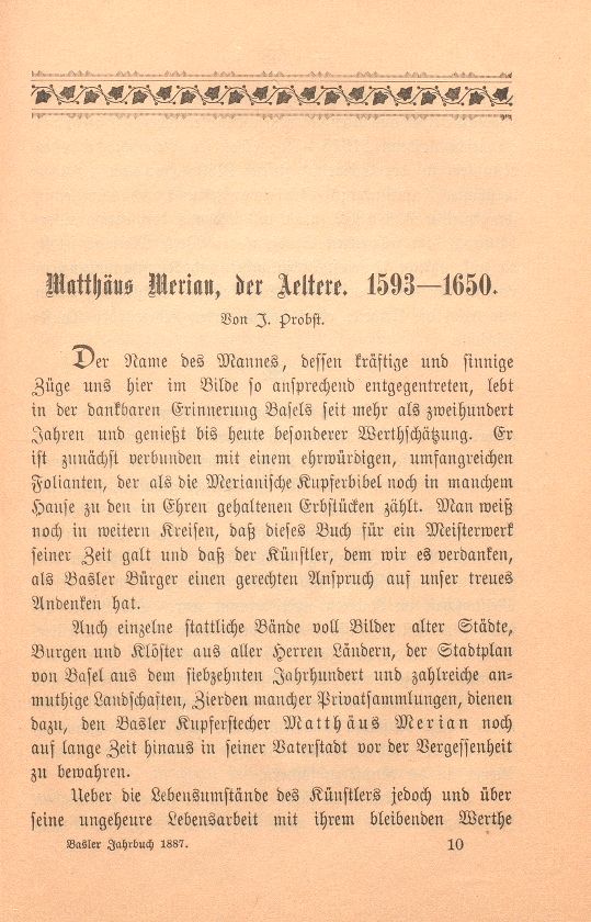 Matthäus Merian, der Ältere 1593-1650 – Seite 1