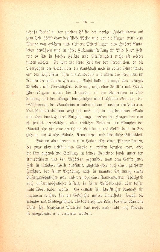 M. Johann Jakob Huber, weil. Pfarrer und Dekan in Sissach und seine Sammlungen zur Geschichte der Stadt und Landschaft Basel – Seite 2