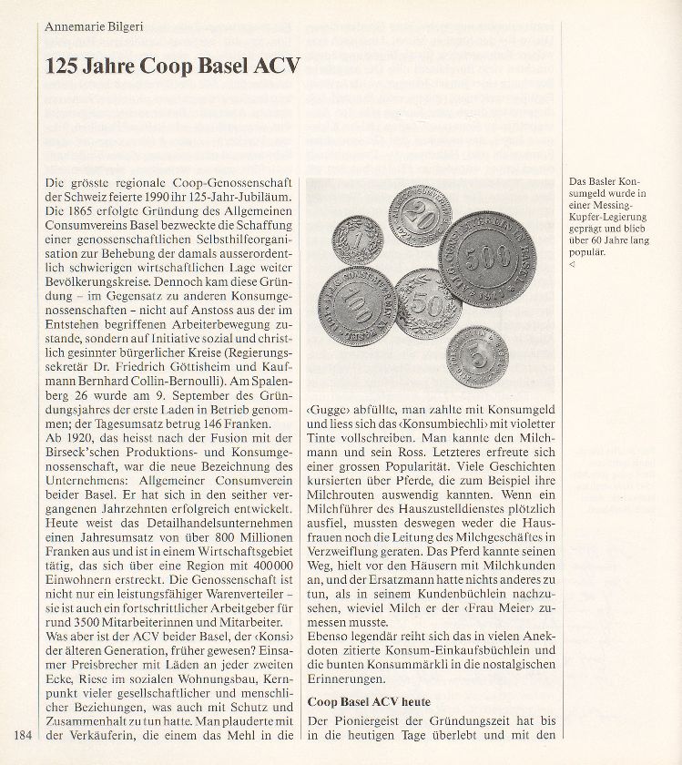 125 Jahre Coop Basel ACV – Seite 1