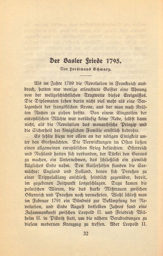 Der Basler Friede von 1795 – Seite 1