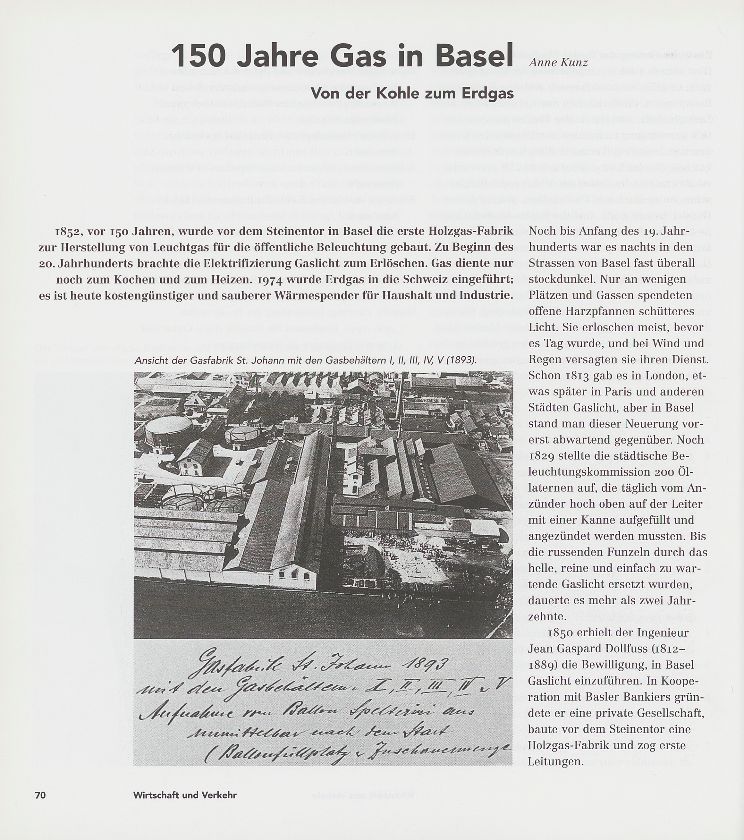 150 Jahre Gas in Basel – Seite 1