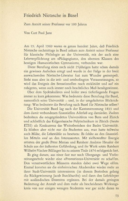 Friedrich Nietzsche in Basel – Seite 1
