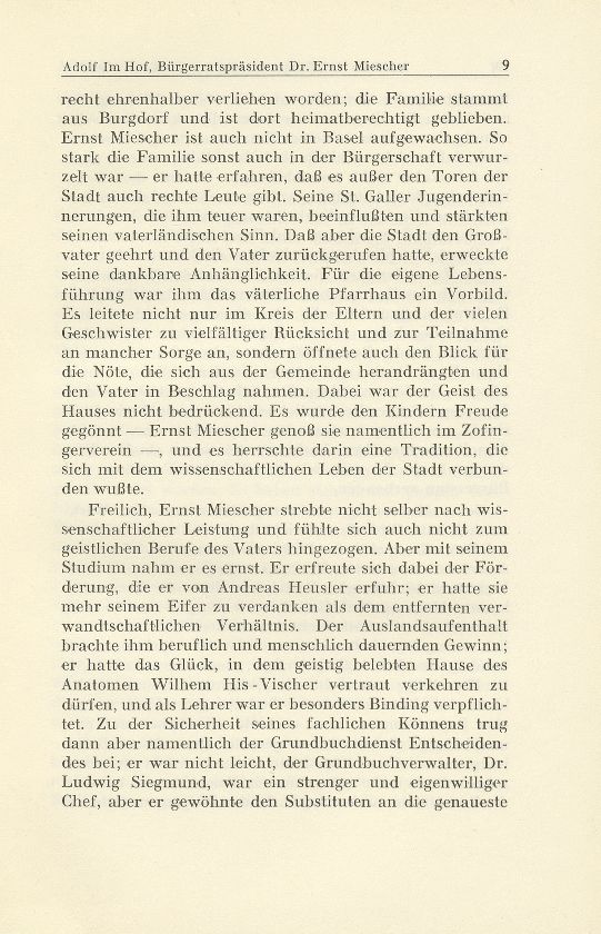 Bürgerratspräsident Dr. Ernst Miescher. 25. November 1872 bis 16. Februar 1945 – Seite 3
