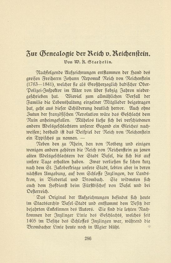 Zur Genealogie der Reich von Reichenstein – Seite 1