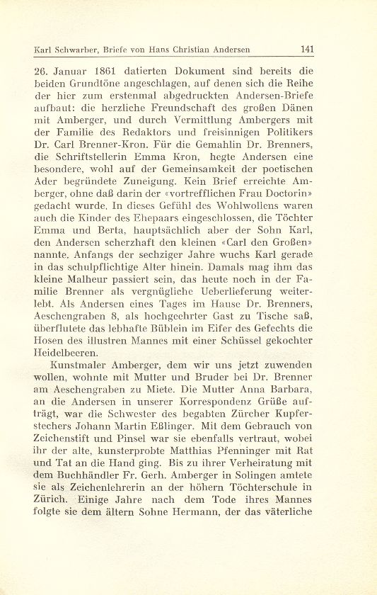 Briefe des Märchendichters Hans Christian Andersen an den Basler Kunstmaler Gustav Adolf Amberger – Seite 2