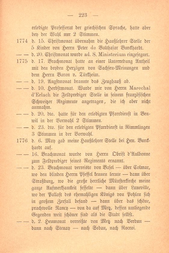 Auszüge aus dem Tagebuch von Pfarrer Johann Jakob Faesch zu St. Theodor – Seite 2