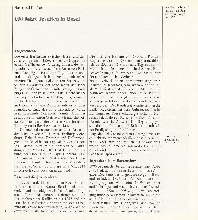 100 Jahre Jesuiten in Basel – Seite 1