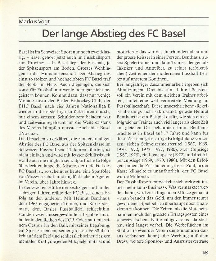 Der lange Abstieg des FC Basel – Seite 1