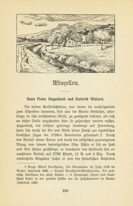 Miscellen. Hans Franz Hagenbach und Heinrich Wieland – Seite 1