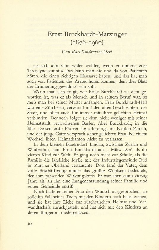 Ernst Burckhardt-Matzinger (1876-1960) – Seite 1