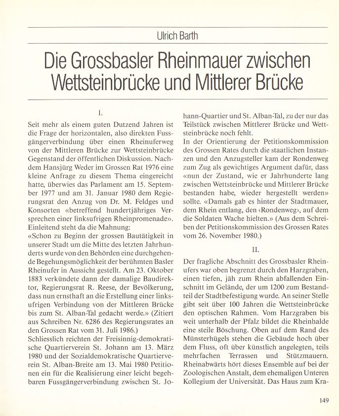 Die Grossbasler Rheinmauer zwischen Wettsteinbrücke und Mittlerer Brücke – Seite 1