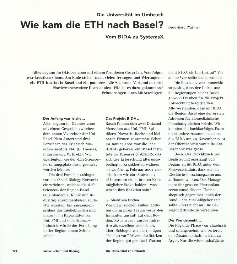Wie kam die ETH nach Basel? – Seite 1