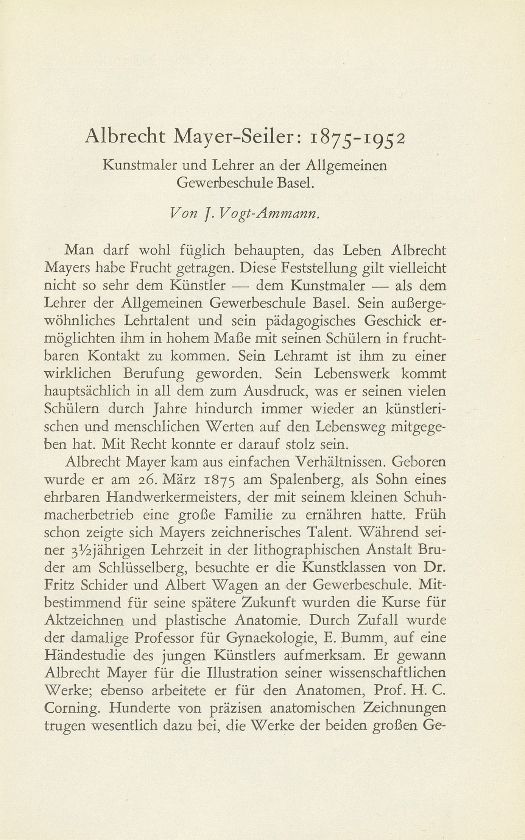 Albrecht Mayer-Seiler: 1875-1952 – Seite 1