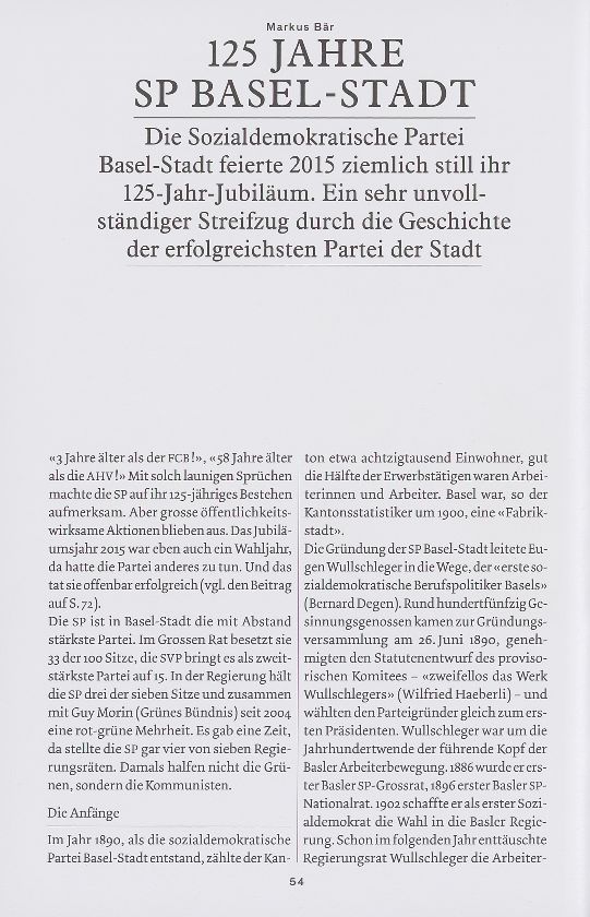 125 Jahre SP Basel-Stadt – Seite 1